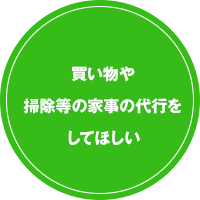 買い物や掃除等の家事の代行をしてほしい